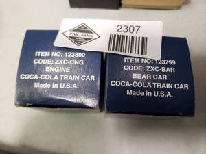 lot 2307 image: Lot of 2 Coca-Cola Train Cars