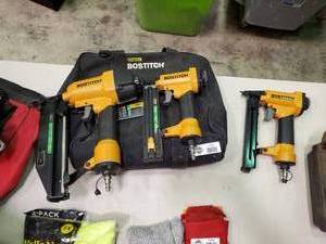 lot 2385 image: 3 Like-New Bostitch Nail Guns and Carrying Bag