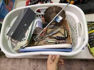 lot 2389 image: Laundry Basket of Misc. Tools