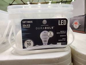 lot 2469 image: Box of Soft White LED Durabulbs