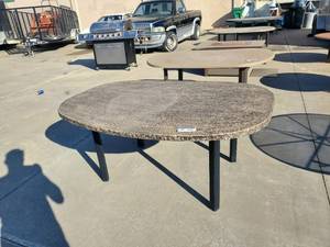 lot 1017 image: Textured Outdoor Patio Table