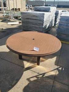 lot 1020 image: 56 Aluminum Slat Top Kona Patio Table