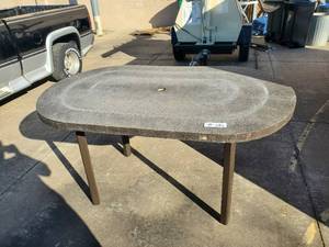 lot 1023 image: Textured Outdoor Patio Table