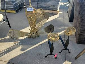 lot 1025 image: Fireplace Screen and 2 AndIrons