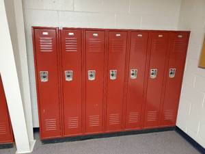 lot 13 image: Lot of 7 Metal Combination Lockers- Made by Penco- Have Combinations to All