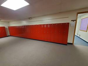 lot 22 image: Lot of 27 Metal Combination Lockers- Made by Republic Storage Systems- Have Combinations to All