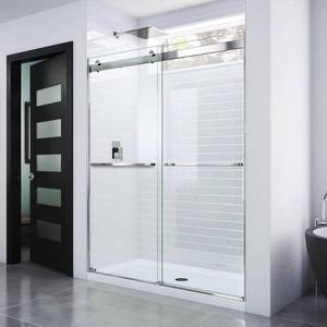 lot 40 image: Dreamline Essence 56 in. to 60 in. x 76 in. Semi-Frameless Sliding Shower Door in Chrome