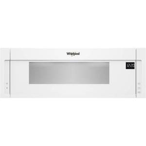 lot 201 image: Whirlpool 1.1 Cu. Ft. Low Profile Over-the-Range Microwave Hood Combination, White- Retail $499.00
