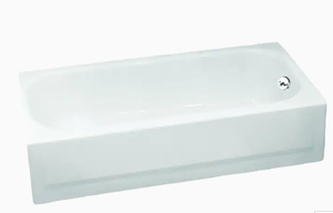 lot 203 image: Briggs Pendant White Porcelain Enameled Steel Rectangular Skirted Bathtub with Right-Hand Drain