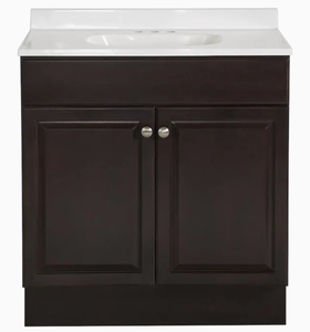 Project Source 24-in Gray Single Sink Bathroom Vanity with White