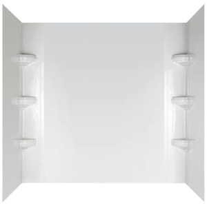 lot 313 image: Peerless Avondale High Gloss White High-Impact Polystyrene Bathtub Wall Surround