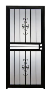 lot 402 image: Gatehouse Resolute 30-in x 80-in Black Steel Recessed Mount Single Door Security Door
