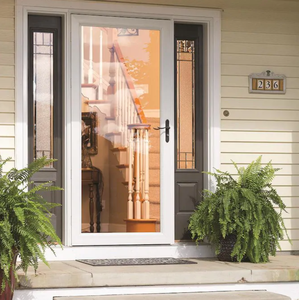 lot 403 image: LARSON Signature Classic 36-in x 81-in White Full-View Aluminum Storm Door Item #758239Model #14904032