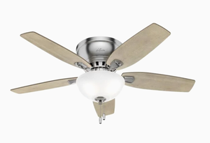 lot 503 image: Hunter Hailey 46 In. Led Indoor Flush Mount Ceiling Fan With Light Kit