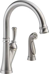 lot 504 image: Delta Savile Stainless High-Arc Kitchen Faucet