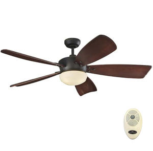 lot 603 image: Harbor Breeze Saratoga 60-in Oil Rubbed Bronze LED Indoor Ceiling Fan with Remote (5-Blade)