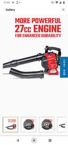 lot 3907 image: Craftsman 27-cc 2-cycle 205-mph Handheld Gas Leaf Blower Cmxgaamr27bl
