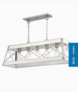 lot 3912 image: Progress Lighting Bradberry 5 Antique Whitegalvanized Transitional Chanda