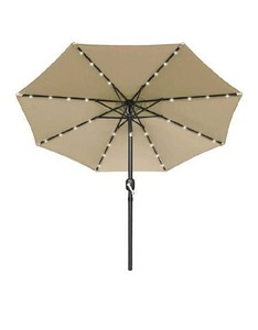lot 3941 image: kahki led umbrella with pole
