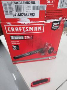 lot 3967 image: CRAFTSMAN CMXGAAMR25BL 25-cc 2-cycle 200-MPH 430-CFM Medium-duty Handheld Gas Leaf Blower ( Broken String ).( not Inspected )
