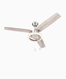 lot 3988 image: Harbor Breeze Wellsboro Brushed Nickel Finish Ceiling Fan ( Not Inspected )