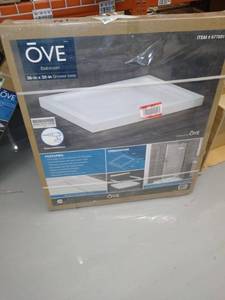 lot 3993 image: Ove Decors White Acrylic Shower Base (Common 32-in W x 36-in L Actual 32-in W x 36-in L)