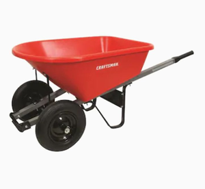 lot 3998 image: Craftsman 6FT Poly Tray Wheelbarrow ( Used , Wheels need Tighten.)