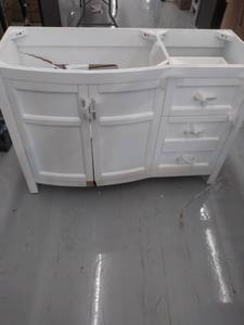 lot 4242 image: allen  roth Moravia 48-in White Single Sink Bathroom Vanity-NO TOP DAMAGED