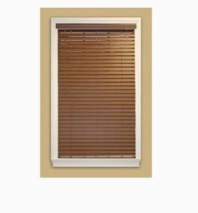 lot 4266 image: (3) allen  roth 2-in Cordless Bark Faux Wood Room Darkening Horizontal Blinds 52 34 x 64