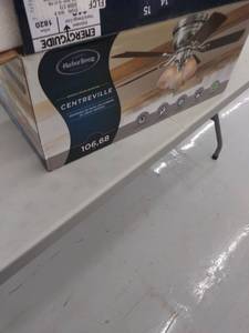 lot 4282 image: Ceiling Fan Brushed Nickel Led Flush Mount Light Kit (5-blade) Centreville 42 DAMAGED