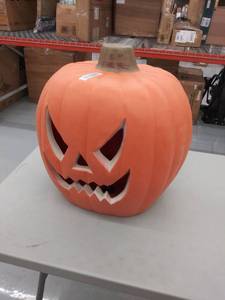 lot 4302 image: approximately 2 tall light up plastic pumpkin-damaged