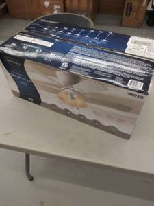 lot 4306 image: Harbor Breeze Centreville 42-in brown Indoor Flush Mount Ceiling Fan with Light Kit
