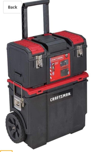lot 4309 image: Craftsman 3 In 1 Rolling Workshop Tool Chest Detachable Box Portable Large Bottom ( Used ) Missing Bottom Tool Box. ) Only The Top.