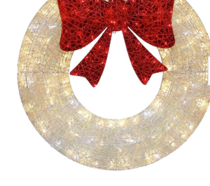 lot 4323 image: Holiday Living 36 Pre Lit Wreath ( Not Inspected )