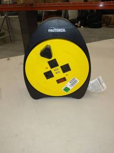 lot 4332 image: Protorch ( 125VAC, 10 Amps, 1250Watts ) ( Not Inspected ) 3 Plug In ,2 USB Ports. Multi Retractable Extension Cord Box
