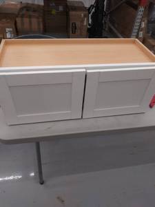lot 4374 image: Diamond NOW Arcadia 30-in W x 12-in H x 12-in D TrueColor White Door Wall Cabinet- DAMAGED