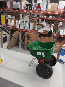 lot 4378 image: Scotts 76121 Turf Builder EdgeGuard Mini Broadcast Spreader- DOOR ADJUSTMENT BROKEN