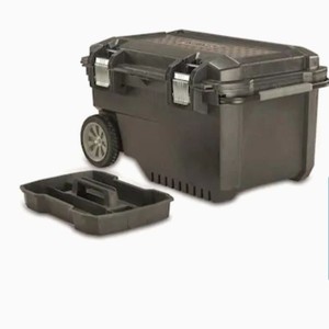 lot 4404 image: Craftsman 29-in Black Plastic Wheels Lockable Tool Box