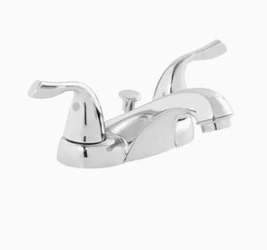 lot 4415 image: Bathroom Faucet Chrome By Project Source - 2 Handle 4 Centerset Mount L2