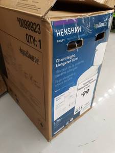 lot 4448 image: AquaSource Henshaw White WaterSense Labeled Elongated Chair Height 2-piece Toilet 12-in Rough-In Size