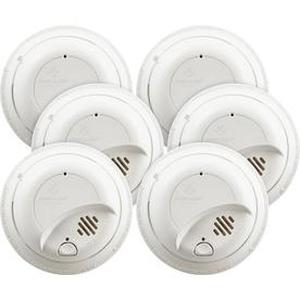 lot 231 image: First Alert 120V Wire-In wBattery Backup Smoke Alarm  6-Pack
