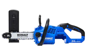 lot 156 image: Kobalt 24v Max Brushless Cordless 12&nbspinch&nbspChainsaw 1447232 W Battery &amp Charger
