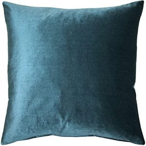 lot 177 image: Pillow Decor - Corona Teal Velvet Pillows (2) 16x16
