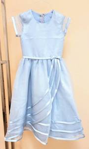 lot 7535 image: Cheri by Mon Cheri Size 7 Designer Blue Flower Girl Special Occasion Dress
