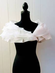 lot 7557 image: Jasmine Haute Couture Size 12 Ivory Designer Wedding Bridal Bolero Shrug