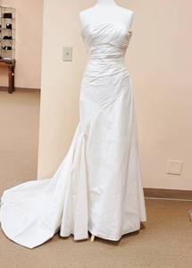 lot 7530 image: St. Patrick Size 10 Dupioni Silk Sample Wedding Dress Gown