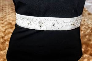 lot 7582 image: Victorias Bridal Belt Ivory Style B001, Flowing Embellishments 112 Long