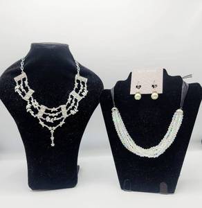 lot 7597 image: 2 Beautiful Necklaces and a Pair of Earrings