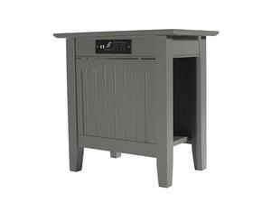 lot 55003 image: Nantucket Collection AH13319 22 Chair Side Table with 3 Built-In Outlets 3 Built-In USB Ports Open Bottom Shelf Traditional Style Rectangular