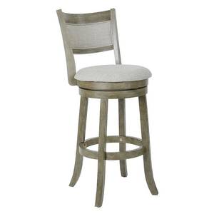 lot 55005 image: Swivel Stool 30 with Solid Back in Antique Grey Finish